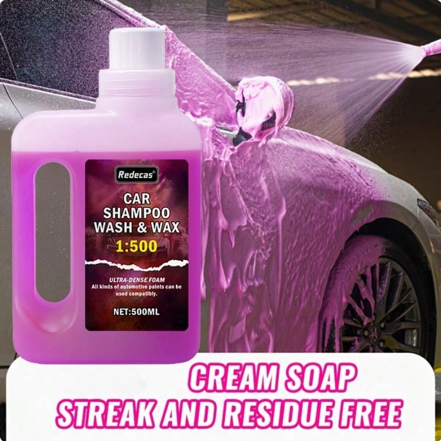 Car Wax Ceramic Coating - 500 мл розового пенящегося средства для